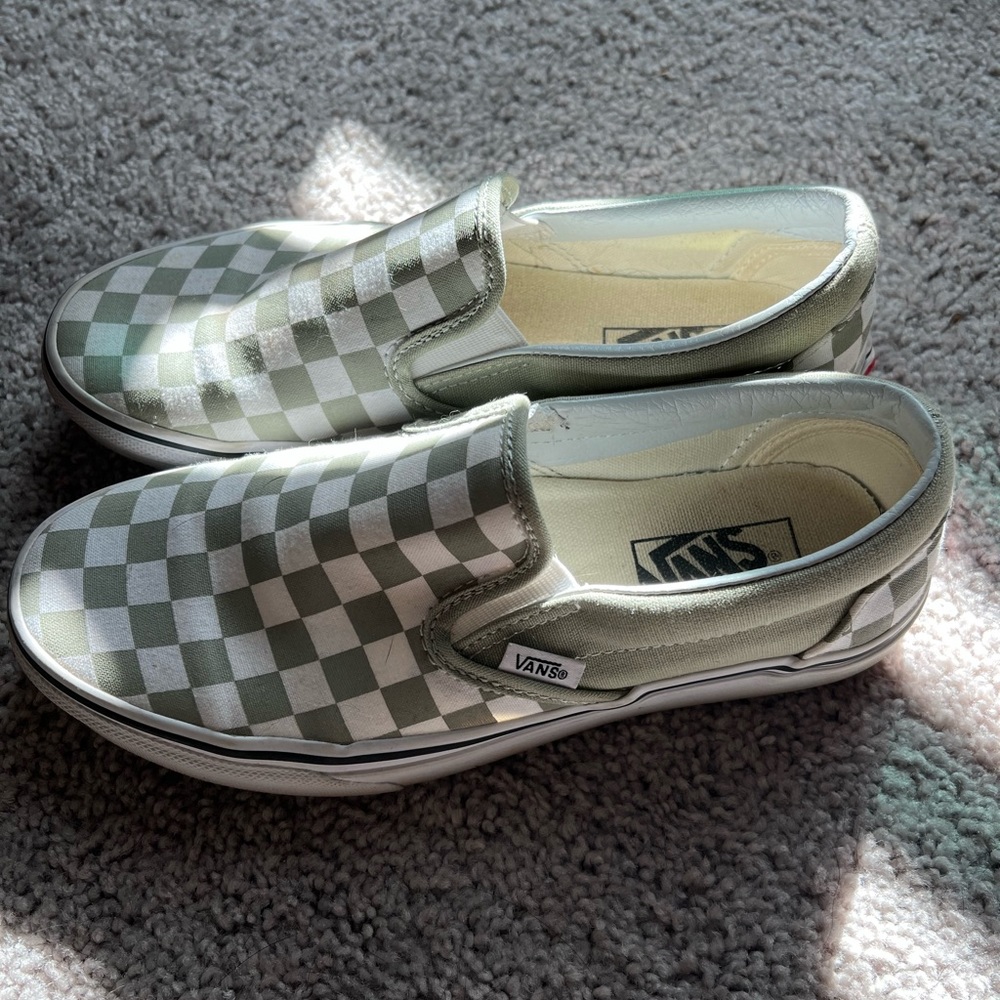 Green Checkered Vans
